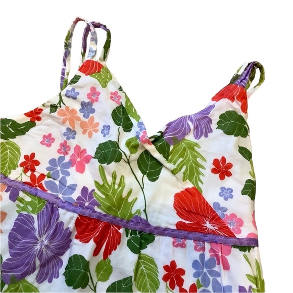 Plum Pudding spaghetti strap tiered floral tank top | girls 6X | peasant summer - Picture 4 of 6